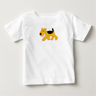 Cartoon Airedale Terrierベビー素晴らしジャージーTシャツ ベビーTシャツ