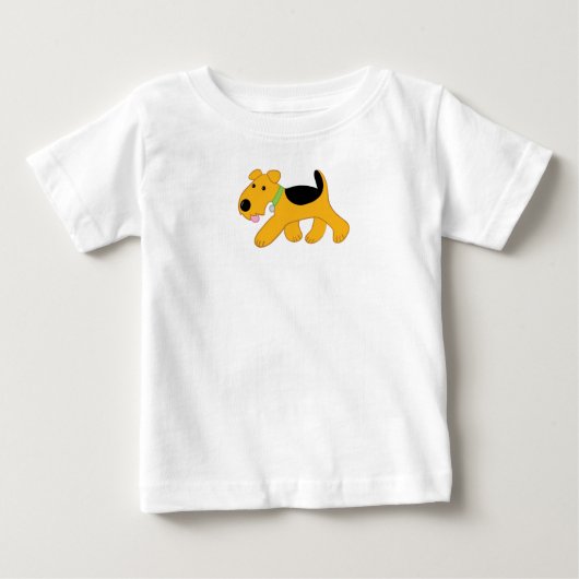 Cartoon Airedale Terrierベビー素晴らしジャージーTシャツ ベビーTシャツ (正面)