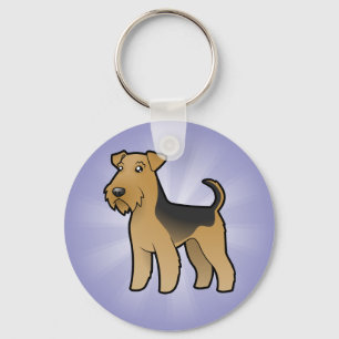 Cartoon Airedale Terrier/ウェルシュテリア キーホルダー