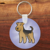 Cartoon Airedale Terrier/ウェルシュテリア キーホルダー (正面)
