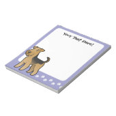 Cartoon Airedale Terrier/ウェルシュテリア ノートパッド (回転)