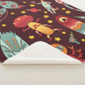 Cartoon aliens vintage seamless pattern. シェルパブランケット (3/4)