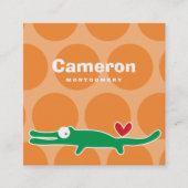 Cartoon Aligator Kidプロフィール写真コールカード スクエア名刺 (正面)