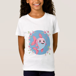 Cartoon Angler Girl T-Shirt Tシャツ