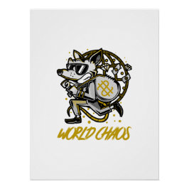 Cartoon Animal | Fox & Crypto Wolf Art ポスター