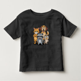 Cartoon Animal Friends Team Illustration トドラーTシャツ