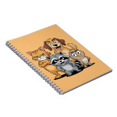 Cartoon Animal Friends Team Illustration ノートブック (右側)