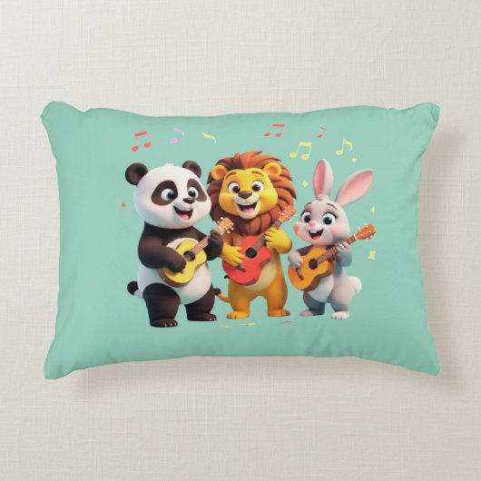 🎵 Cartoon Animal Music Party – Fun & Cute Musical アクセントクッション (正面)