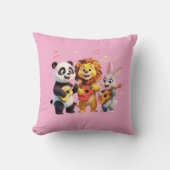 🎵 Cartoon Animal Music Party – Fun & Cute Musical クッション (正面)