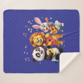 🎵 Cartoon Animal Music Party – Fun & Cute Musical シェルパブランケット (正面(横))