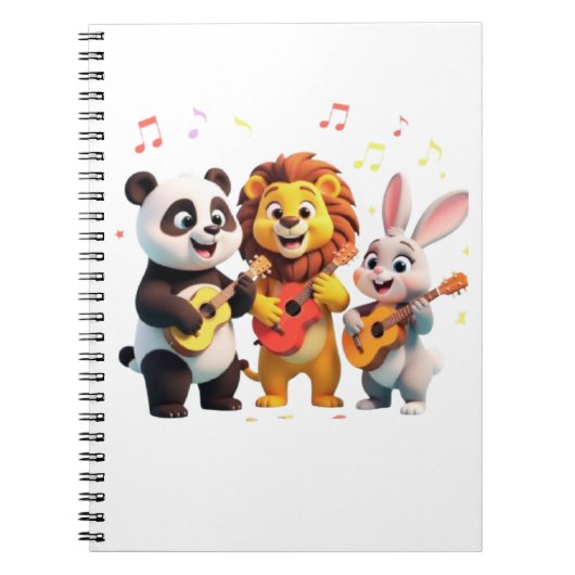 🎵 Cartoon Animal Music Party – Fun & Cute Musical ノートブック (正面)