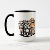 Cartoon Animal Team Character Illustration マグカップ (左)