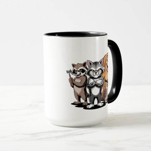 Cartoon Animal Team Character Illustration マグカップ (正面右)