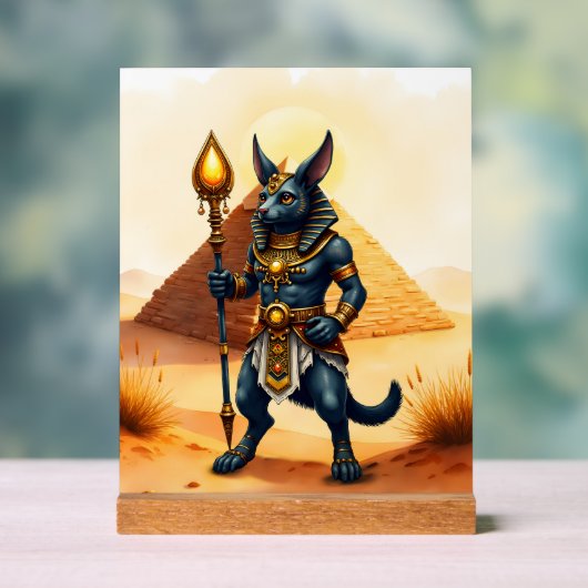Cartoon Anubis – エジプトの死後の神 アクリルサイン (ニュートラル)