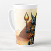 Cartoon Anubis – エジプトの死後の神 カフェラテマグ (左アングル)