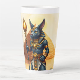 Cartoon Anubis – エジプトの死後の神 カフェラテマグ