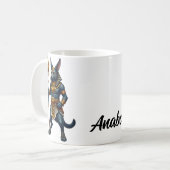 Cartoon Anubis – エジプトの死後の神 コーヒーマグカップ (正面左)