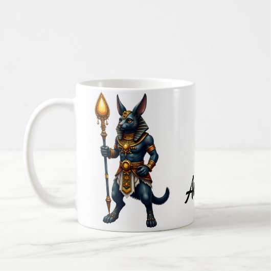 Cartoon Anubis – エジプトの死後の神 コーヒーマグカップ (左)