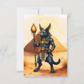 Cartoon Anubis – エジプトの死後の神 サンキューカード (裏面)