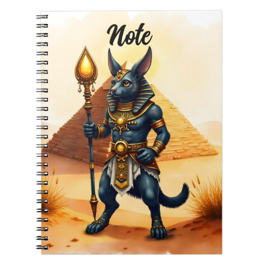 Cartoon Anubis – エジプトの死後の神 ノートブック (正面)