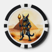Cartoon Anubis – エジプトの死後の神 ポーカーチップ (正面)