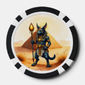 Cartoon Anubis – エジプトの死後の神 ポーカーチップ (裏面)