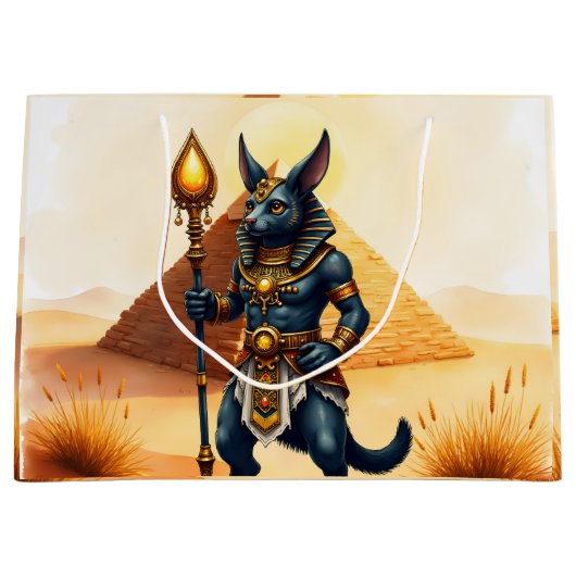 Cartoon Anubis – エジプトの死後の神 ラージペーパーバッグ (正面)