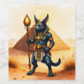 Cartoon Anubis – エジプトの死後の神 ワインラベル (シングルラベル)