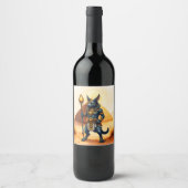 Cartoon Anubis – エジプトの死後の神 ワインラベル (正面)