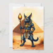 Cartoon Anubis – エジプトの死後の神 招待状 (裏面)