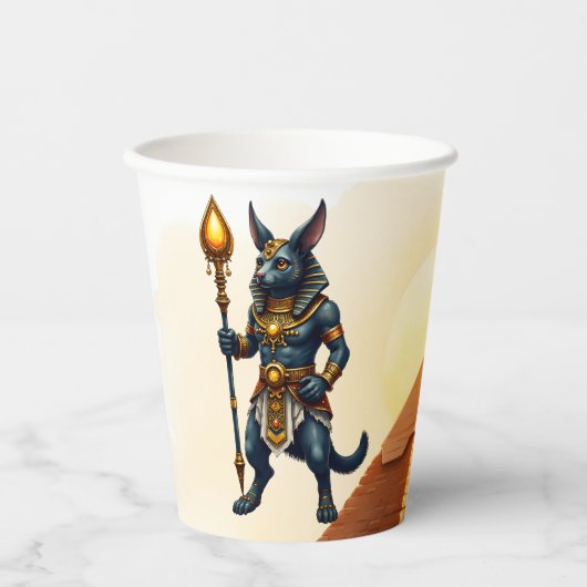 Cartoon Anubis – エジプトの死後の神 紙コップ (正面)