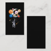 Cartoon Astronaut Space Balloon Planets 名刺 (正面/裏面)