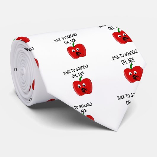 Cartoon Back To School Apple ネクタイ (ロール)