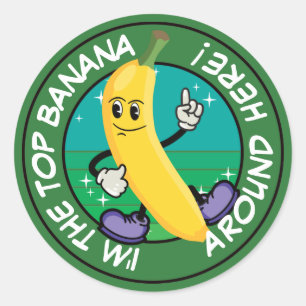 Cartoon Banana Pun:私が一番のバナナのまわりにだ ラウンドシール