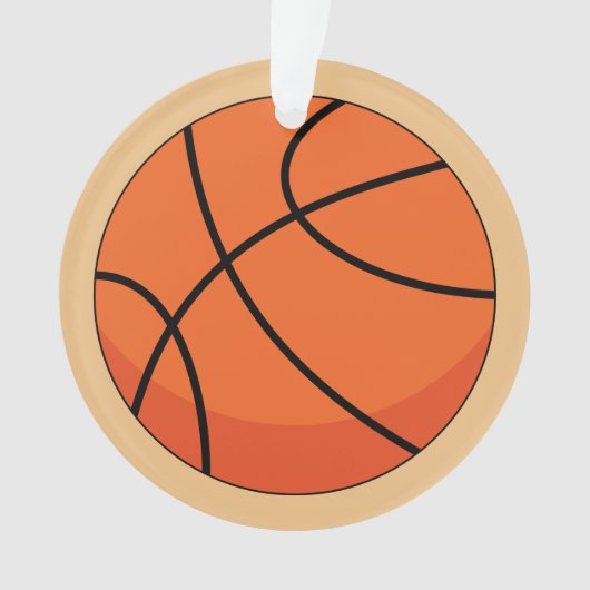 Cartoon Basketball Ball オーナメント (正面)