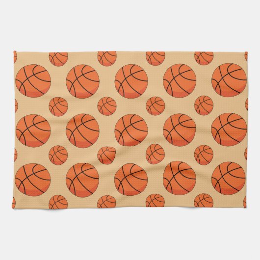 Cartoon Basketball Ball キッチンタオル (横)
