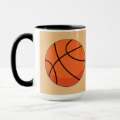 Cartoon Basketball Ball | Add Name マグカップ (左)