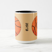 Cartoon Basketball Ball | Add Name マグカップ (中央)