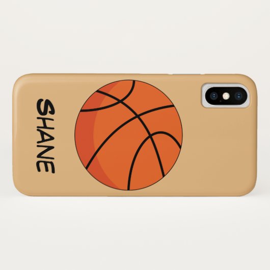 Cartoon Basketball Ball | Add Name Case-Mate iPhoneケース (裏面(横))