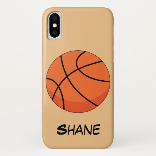 Cartoon Basketball Ball | Add Name Case-Mate iPhoneケース (裏面)
