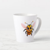 Cartoon Bee With Scowl カフェラテマグ (右アングル)