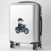 🎁 Cartoon Biker Motorcycle Ride Fun Gift Design シール (スーツケース)