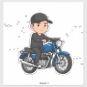 🎁 Cartoon Biker Motorcycle Ride Fun Gift Design シール (シート)