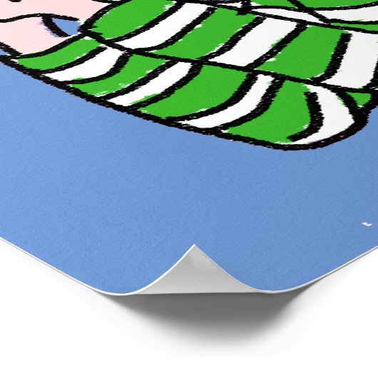 Cartoon Bird Watcher & Bird。 ポスター (角)