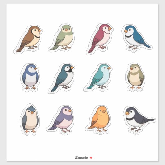 Cartoon Birds for Decor, Crafts & Gifts シール (シート)