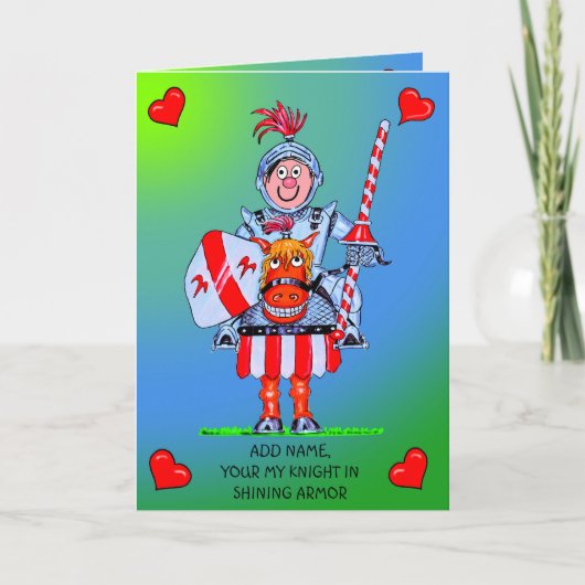 Cartoon birthday card knight inb shining armor カード (正面)