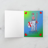 Cartoon birthday card knight inb shining armor カード (内部)