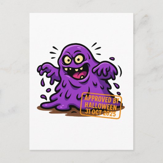 Cartoon Blob – Approved by Halloween ポストカード (正面)