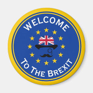 Cartoon Blue Yellow European Union Brexitグラフィック マグネット