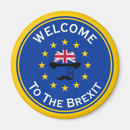 Cartoon Blue Yellow European Union Brexitグラフィック マグネット (正面)